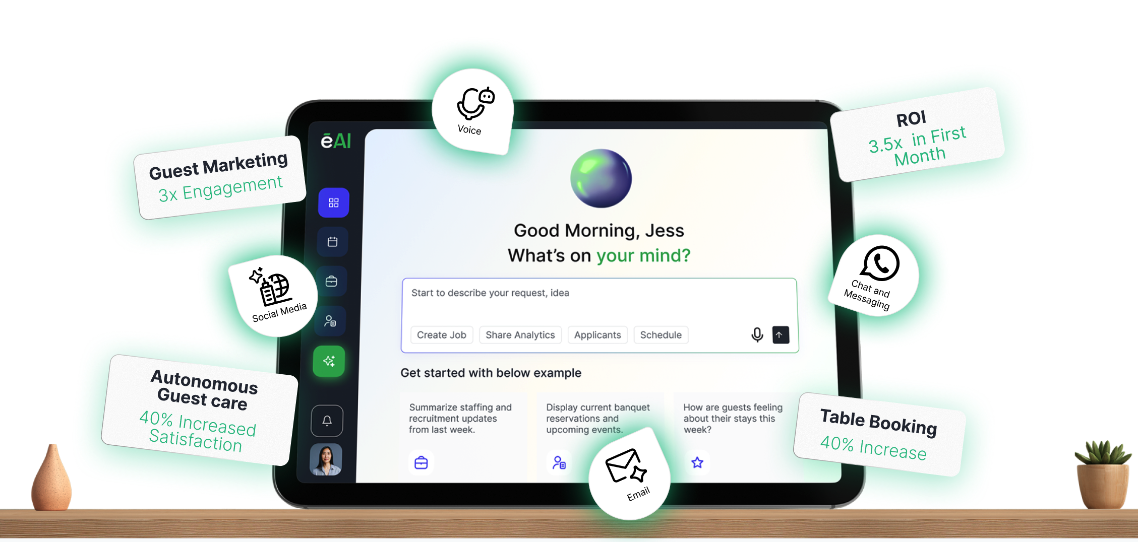 HuemanAI unified hospitality dashboard showing revenue, bookings, and operations overview