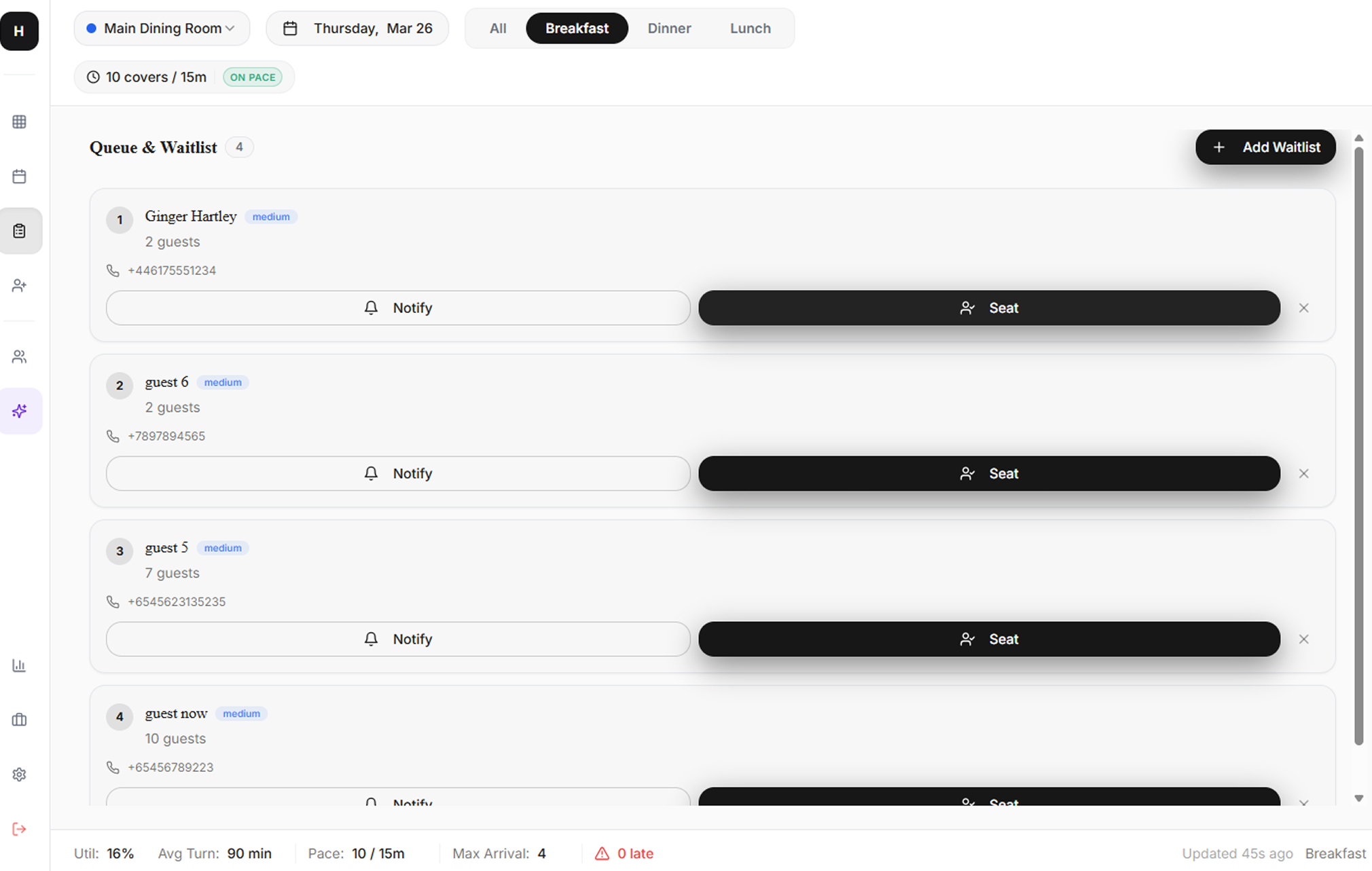 Automated Waitlist & Walk-In Management